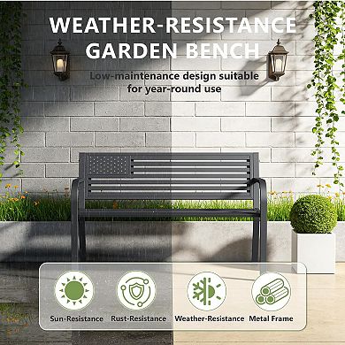 Decksplore Garden Bench 2 Person Poly Lumber Patio Bench Weatherproof Memorial Ideal for Garde