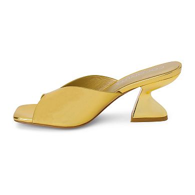 Coconuts by Matisse Soiree Women's Faux-Leather Metallic Open Toe Heels
