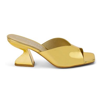 Coconuts by Matisse Soiree Women's Faux-Leather Metallic Open Toe Heels