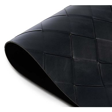 Dainty Home Modena Premium Faux Leather Reversible 2 Pattern Rectangular Placemat Set Of 4