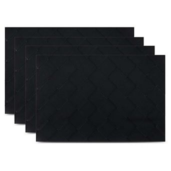 Dainty Home Modena Premium Faux Leather Reversible 2 Pattern Rectangular Placemat Set Of 4