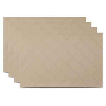 Dainty Home Modena Premium Faux Leather Reversible 2 Pattern Rectangular Placemat Set Of 4