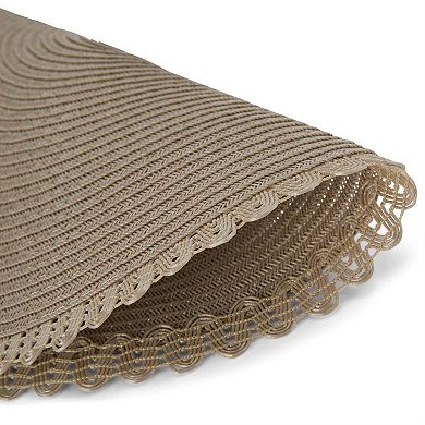 Dainty Home Chantilly 15" Round Woven Placemats Set of 6 - Durable, Reversible & Non-Slip Table Mats