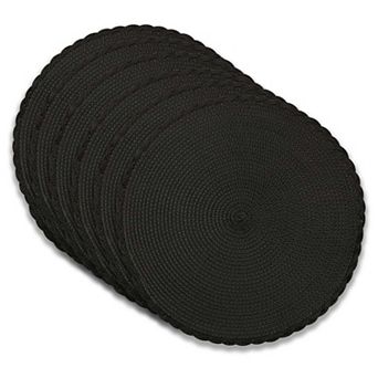 Dainty Home Braided 15" Round Woven Placemats Set of 6 - Durable, Reversible & Non-Slip Table Mats