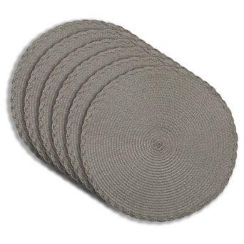 Dainty Home Braided 15" Round Woven Placemats Set of 6 - Durable, Reversible & Non-Slip Table Mats