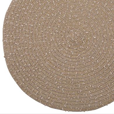 Dainty Home Boucle 15" Round Woven Placemats Set of 6 - Durable, Reversible & Non-Slip Table Mats