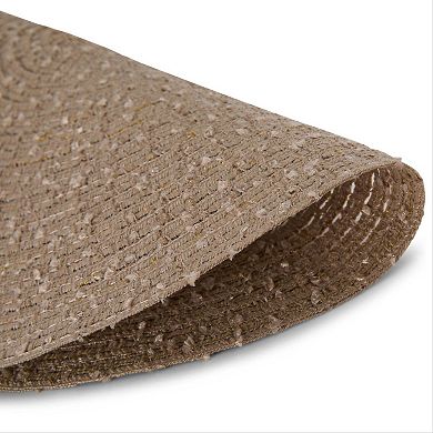 Dainty Home Boucle 15" Round Woven Placemats Set of 6 - Durable, Reversible & Non-Slip Table Mats