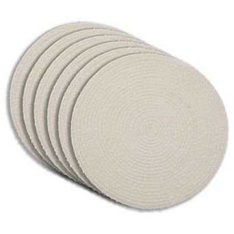 Dainty Home Boucle 15" Round Woven Placemats Set of 6 - Durable, Reversible & Non-Slip Table Mats