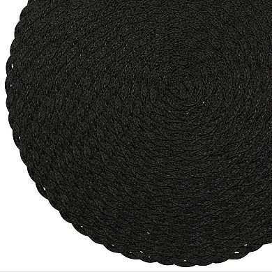 Dainty Home Classic 15" Round Woven Placemats Set of 6 - Durable, Reversible & Non-Slip Table Mats