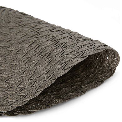 Dainty Home Classic 15" Round Woven Placemats Set of 6 - Durable, Reversible & Non-Slip Table Mats