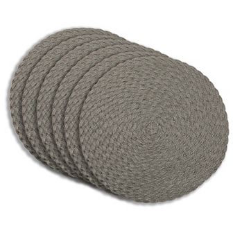 Dainty Home Classic 15" Round Woven Placemats Set of 6 - Durable, Reversible & Non-Slip Table Mats