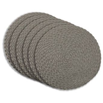 Dainty Home Classic 15" Round Woven Placemats Set of 6 - Durable, Reversible & Non-Slip Table Mats