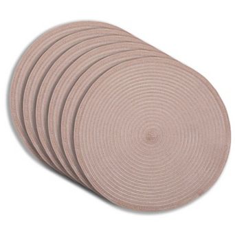 Dainty Home Lurex 15" Round Woven Placemats Set of 6 - Durable, Reversible & Non-Slip Table Mats