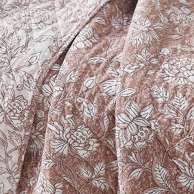 Lush Decor Zara Floral Block Reversible Throw Blanket