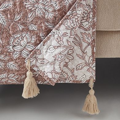 Lush Decor Zara Floral Block Reversible Throw Blanket