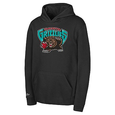 Preschool Mitchell & Ness Black Vancouver Grizzlies Hardwood Classics Retro Logo Pullover Hoodie