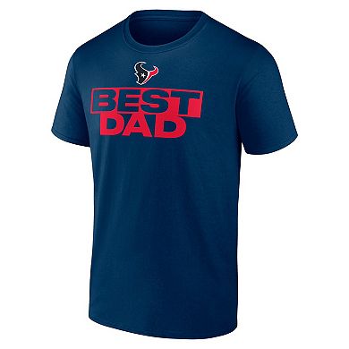 Men's Navy Houston Texans Best Dad Father's Day T-Shirt