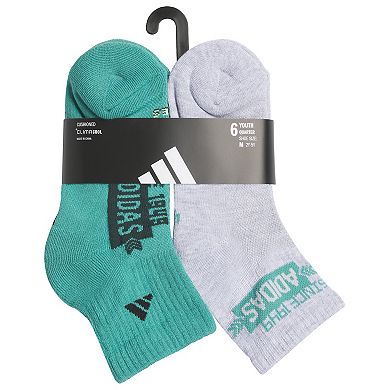 Boys adidas Cushioned Graphic 6-pk. Quarter Socks