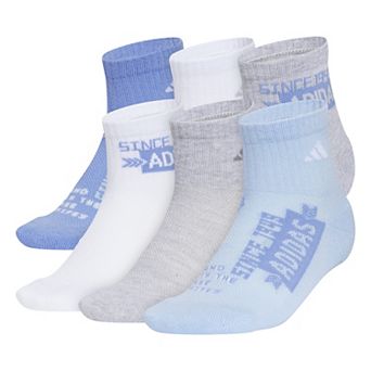 Boys adidas Cushioned Graphic 6 pk Quarter Socks