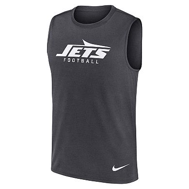 Men's Nike Charcoal New York Jets Primetime Legend Performance Muscle Tank Top