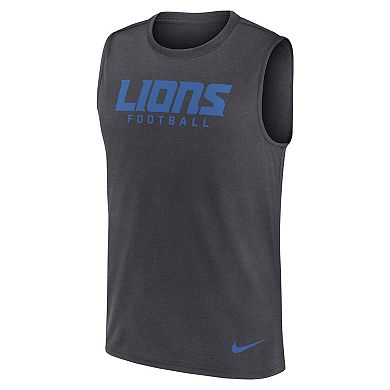 Men's Nike Gray Detroit Lions Primetime Legend Performance Muscle Tank Top