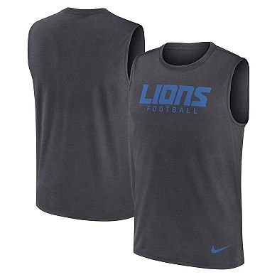 Men's Nike Gray Detroit Lions Primetime Legend Performance Muscle Tank Top