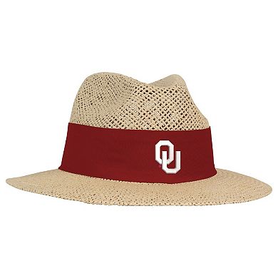 Men's Ahead Tan Oklahoma Sooners Wellington Gambler Straw Hat