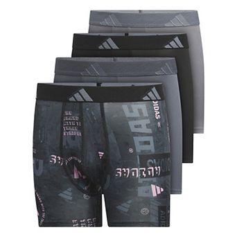 Boys adidas Microfiber Graphic 4 pk Boxer Briefs
