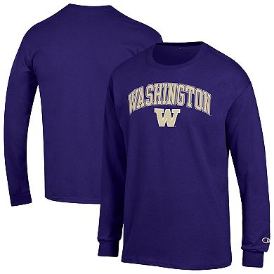 Men's Champion Purple Washington Huskies Arch Over Logo Long Sleeve T-Shirt