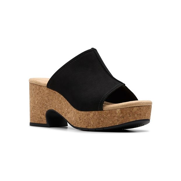 (取寄) クラークス レディース バイン Clarks women Nerisa Vine Black Nubuck Clarks® Nerisa Vine Women's Stylish Wedge Sandals