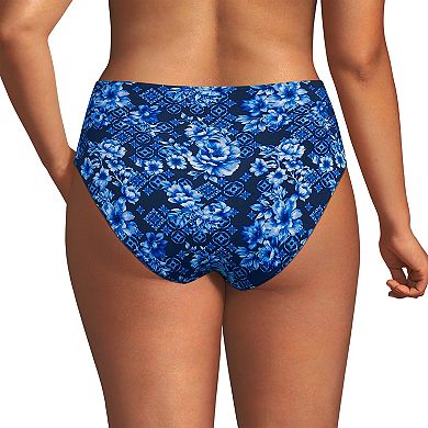 Plus Size Lands' End Seamed High Waisted Bikini Bottoms