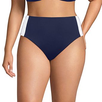 Plus Size Lands' End Seamed High Waisted Bikini Bottoms