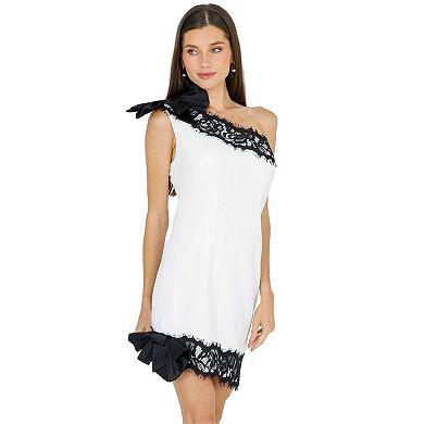 Zeena One Shoulder Lace Mini Dress