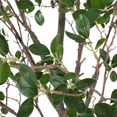 59 Inches Artificial Milan Leaf Bonsai Lifelike Greenery for Your Home Decor