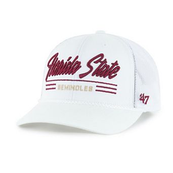 Men's '47 White Florida State Seminoles Garner Rope Trucker Adjustable Hat