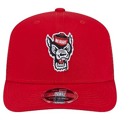 Men's New Era Red NC State Wolfpack Primary 9SEVENTY Trucker Stretch-Snap Hat