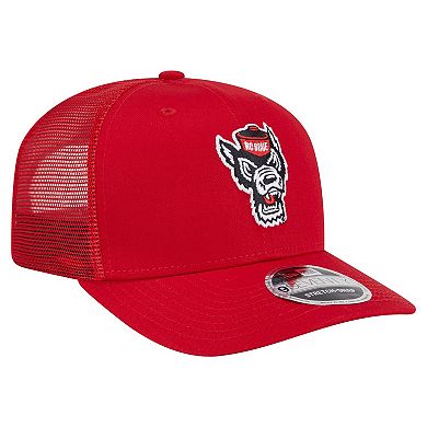 Men's New Era Red NC State Wolfpack Primary 9SEVENTY Trucker Stretch-Snap Hat