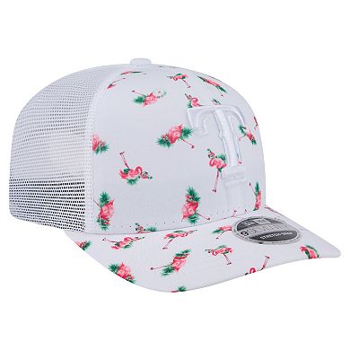 Men's New Era White Texas Rangers Flamingo Mesh Back 9SEVENTY Stretch-Snap Hat