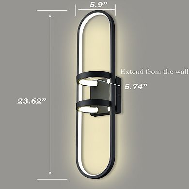 Siena Black LED Wall Lights Modern Wall Sconce