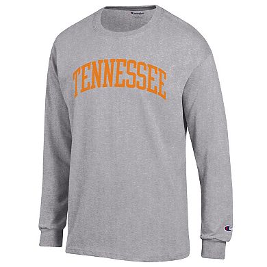 Men's Champion Heather Gray Tennessee Volunteers Basic Arch Long Sleeve T-Shirt