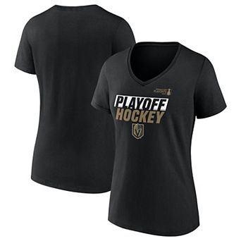 Women's Fanatics Black Vegas Golden Knights 2025 Stanley Cup Playoffs Breakout V-Neck T-Shirt