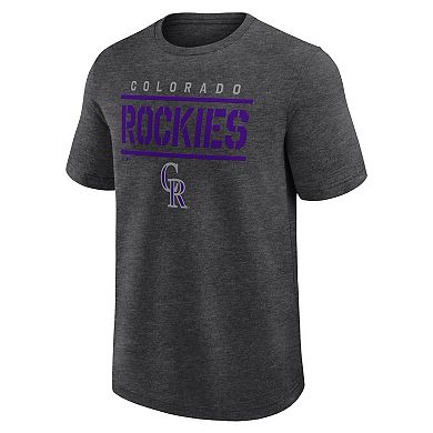 Men's Fanatics Heather Charcoal Colorado Rockies Top Notch T-Shirt