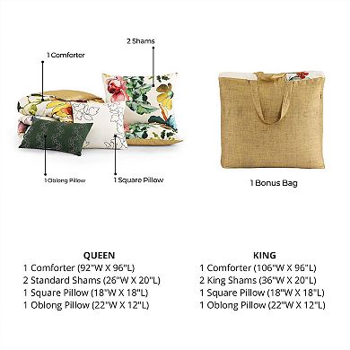 Bebejan Radiance 100% Cotton Sateen 5 Piece Reversible Comforter Set