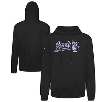 Men's Levelwear Black Colorado Rockies Podium Fleece Pullover Hoodie