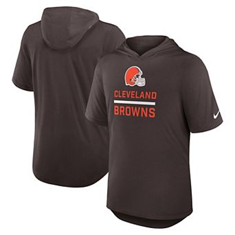Men's Nike Brown Cleveland Browns Lockup Tri-Blend Hoodie T-Shirt