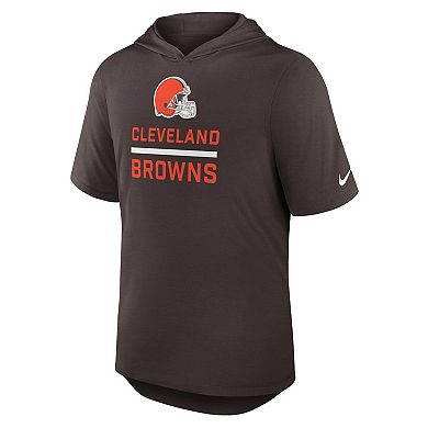 Men's Nike Brown Cleveland Browns Lockup Tri-Blend Hoodie T-Shirt