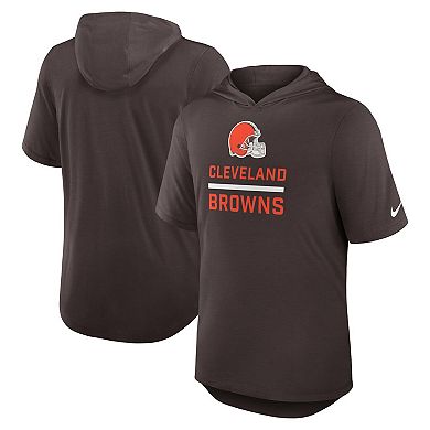 Men's Nike Brown Cleveland Browns Lockup Tri-Blend Hoodie T-Shirt