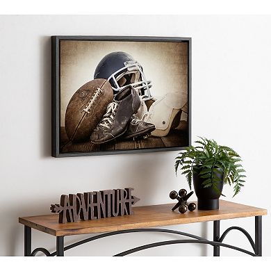 Sylvie Vintage Football Gear Framed Canvas by Shawn St. Peter