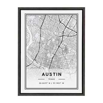 Sylvie Austin Modern Map Framed Canvas by Jake Goossen