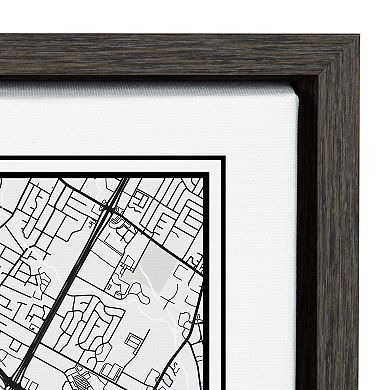 Sylvie Austin Modern Map Framed Canvas by Jake Goossen